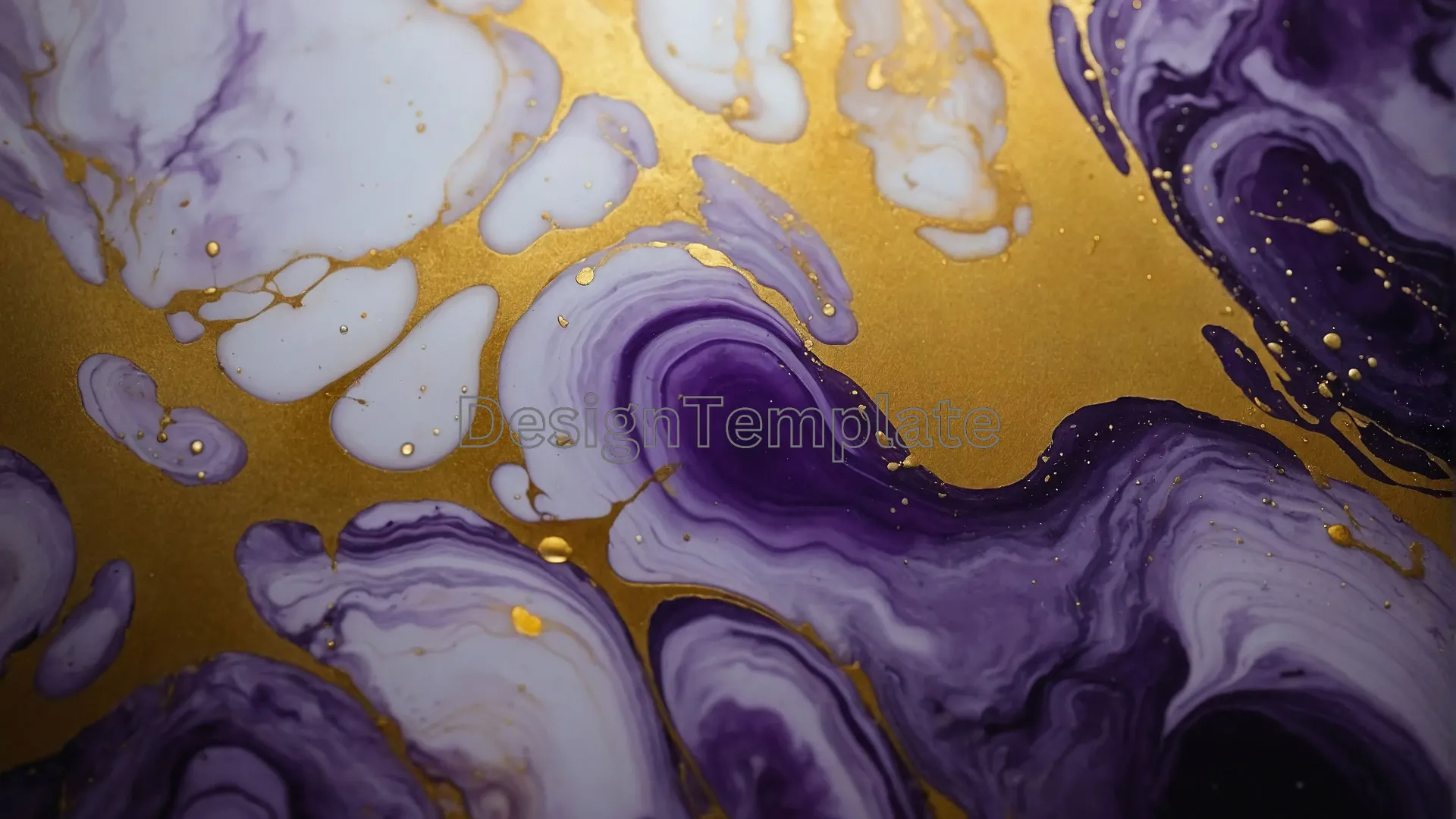 Fluidity Purple and Golden Marble Photo for Design Projects